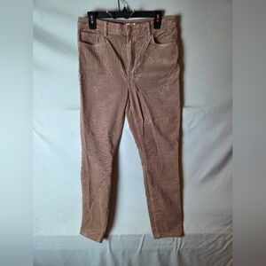 LOFT Corduroy Jeans 30/10 Beige High-Waist Skinny Stretch Cotton Pants